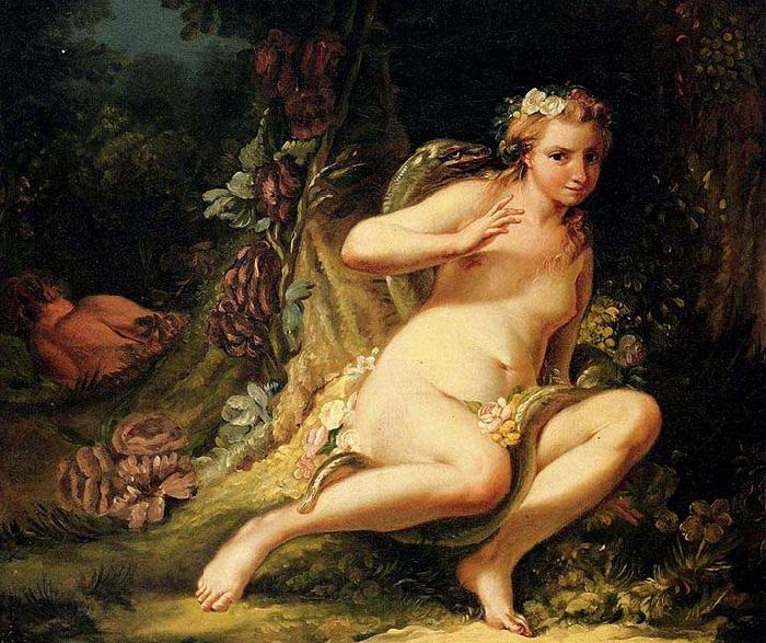 Jean-Baptiste marie pierre The Temptation of Eve Norge oil painting art